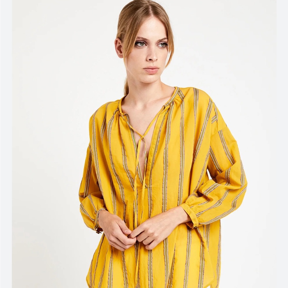 Ottod’Ame Tie Front Blouse within 3/4 Sleeves size 6